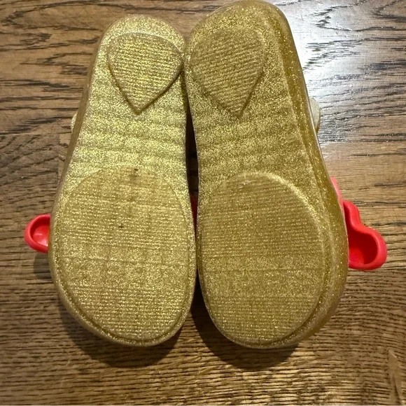 Mini Melissa Snow White Gold and Red Kids Dress Shoes - Picture 4 of 5